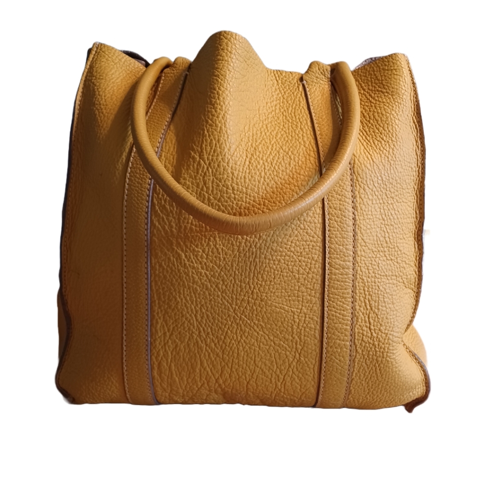 BORGE GARVERI, J. CREW COLLECTION PEBBLED LEATHER  TOTE BAG